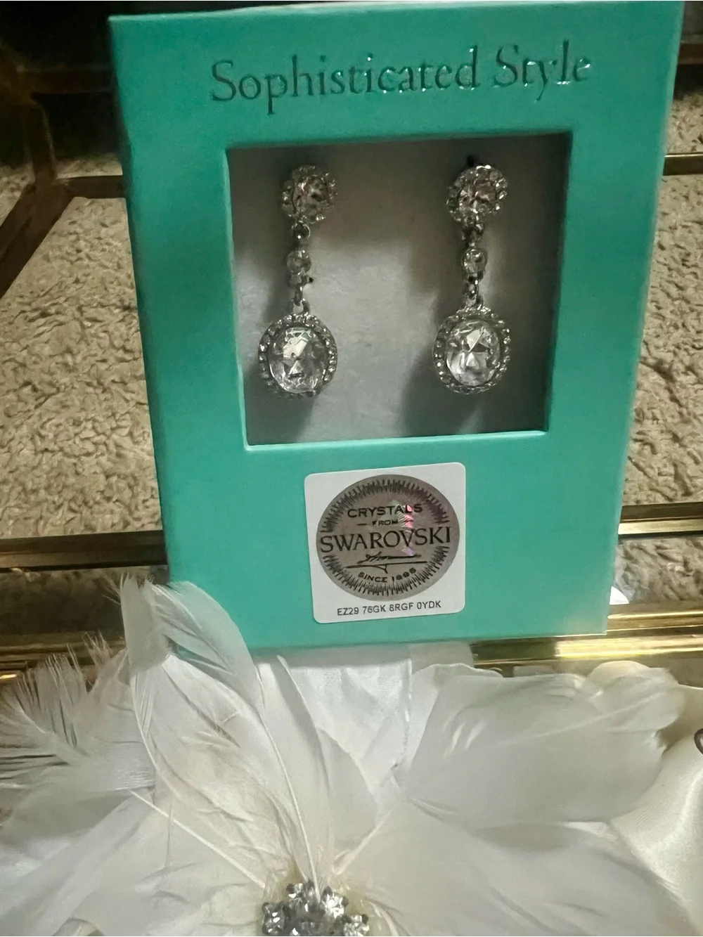 Swarovski Silver Crystal Drop Earrings